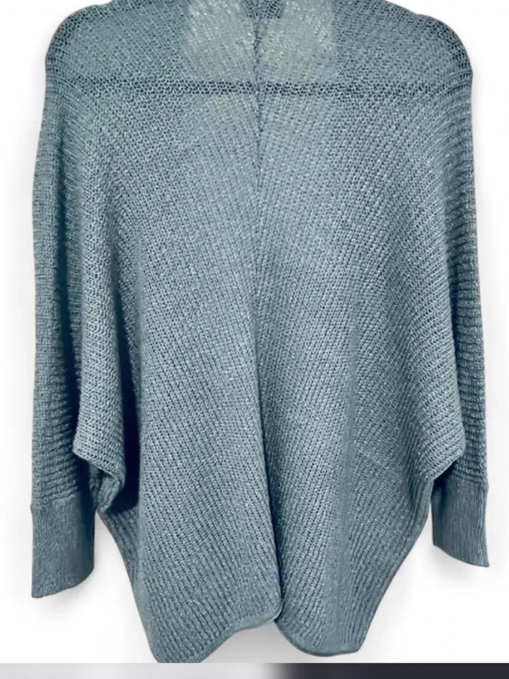 NWOT Be Cool Sage Green Oversized Lightweight Open Front Knit Cardigan Size M/L - Picture 4 of 8